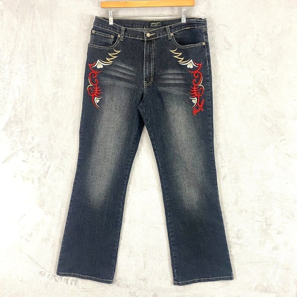 Vintage‎ Paco Jeans Bootcut Womens Size 17 Embroidered Red Heart Rodeo Western